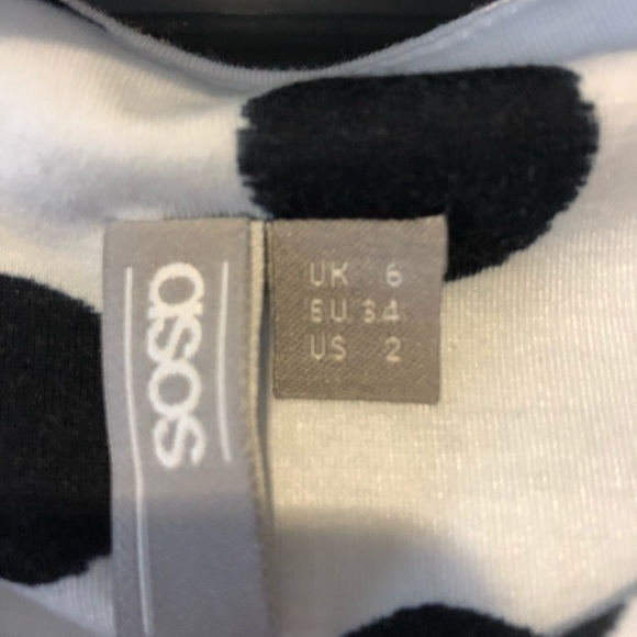 ASOS black and white polka dot midi dress - Picture 2 of 2